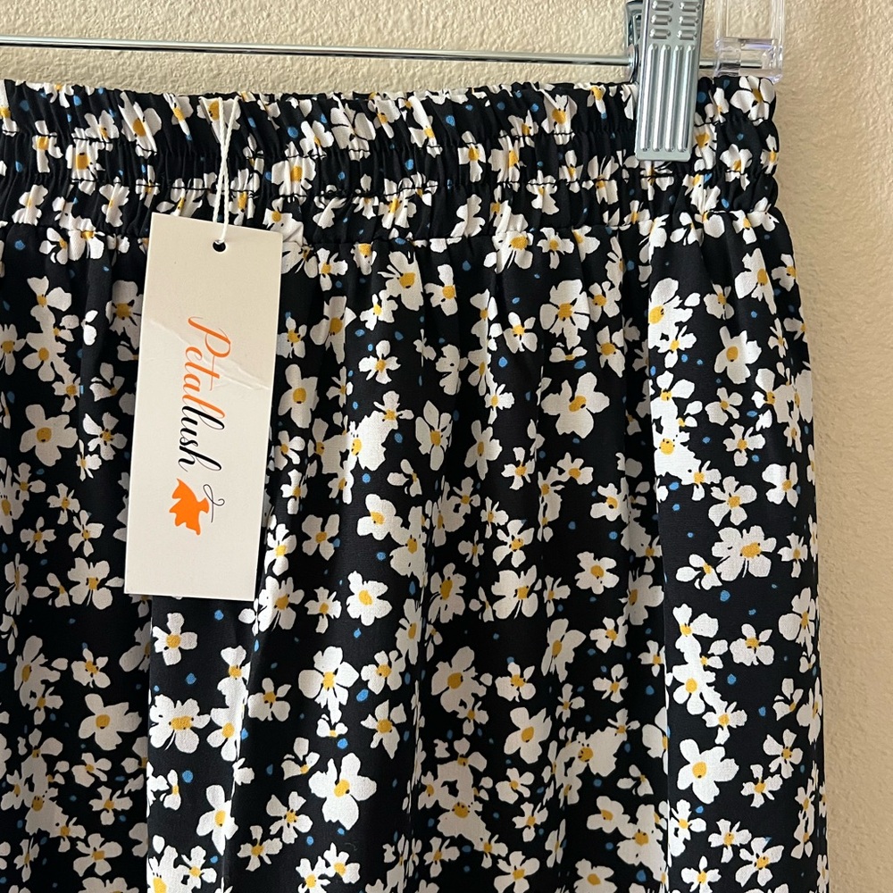 Petallush Black Floral Maxi Skirt